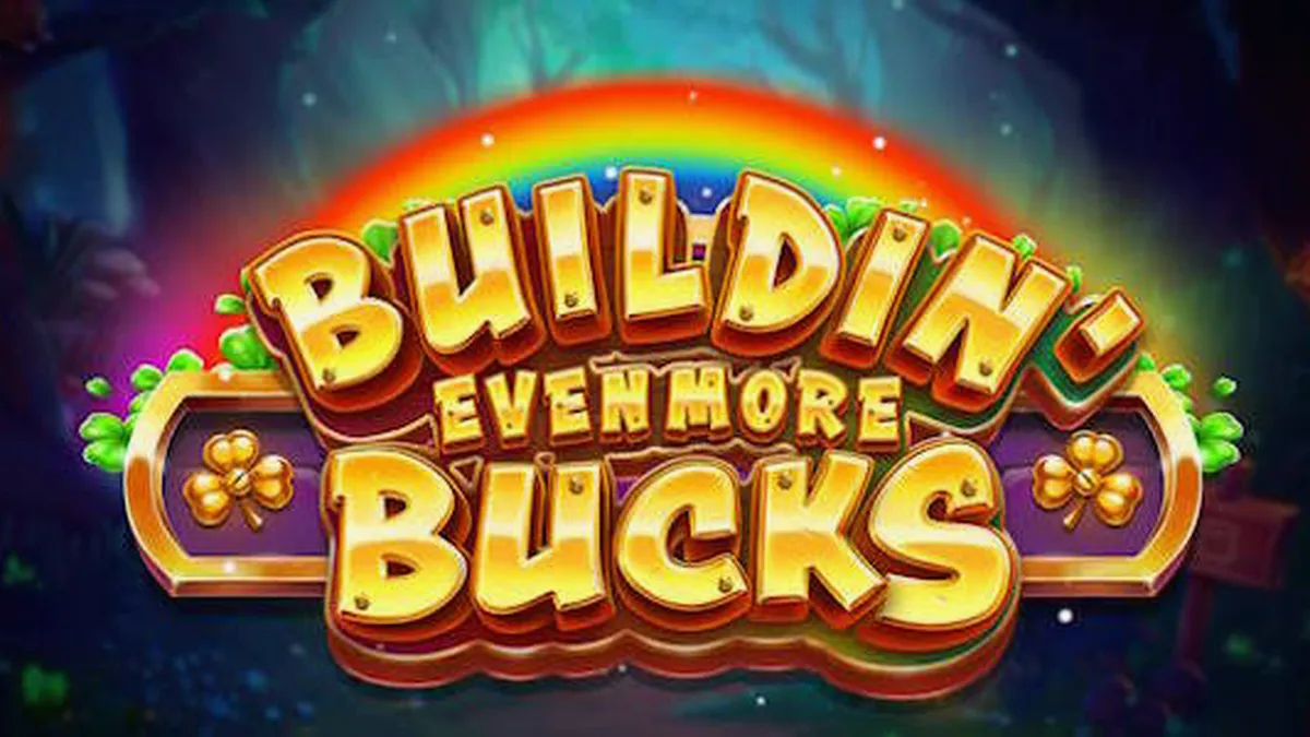 Tampilan layar permainan slot Buildin' Even More Bucks oleh Play'n GO, menampilkan karakter Lenny dan kru pembangunnya di tengah latar belakang konstruksi yang ceria.